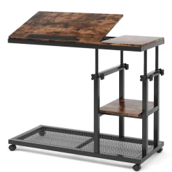 Tribesigns End & Side Tables*C Table, Height Adjustable Snack Tray Table with Wheels