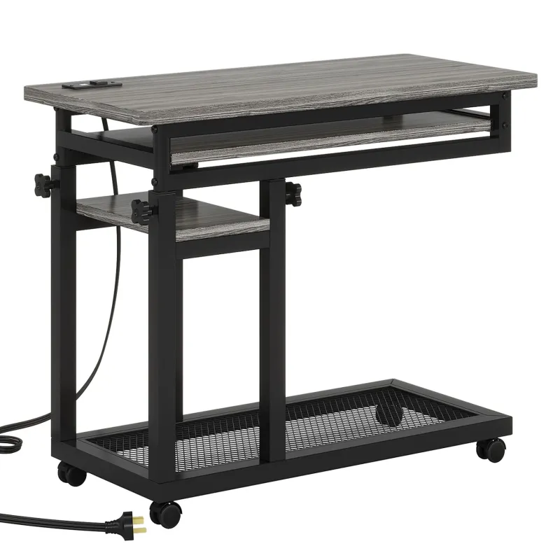 Tribesigns End & Side Tables*C Table, Mobile Portable Desk Side Table with Power Outlet