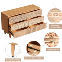 Tribesigns Chests Of Drawers*Chest of Drawers, Farmhouse Dresser Storage with 6 drawers