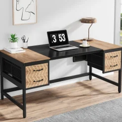Tribesigns Desks*Computer Desk, 63" Executive Desk Writing Table with 4 Storage Drawers