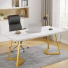 Tribesigns Desks*Computer Desk, 55" Faux Marble Study Desk Office Table