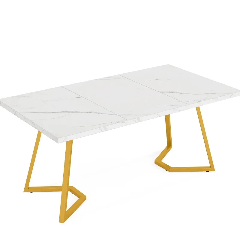 Tribesigns Desks*Computer Desk, 55" Faux Marble Study Desk Office Table