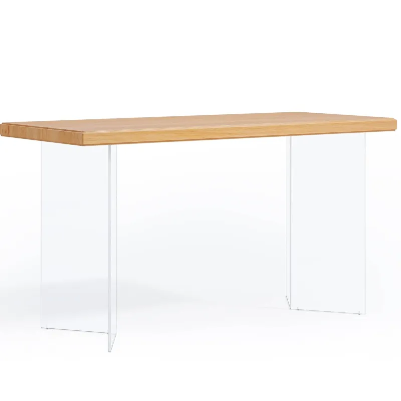 Tribesigns Desks*Computer Desk, 55" Modern Study Writing Table with Acrylic Legs