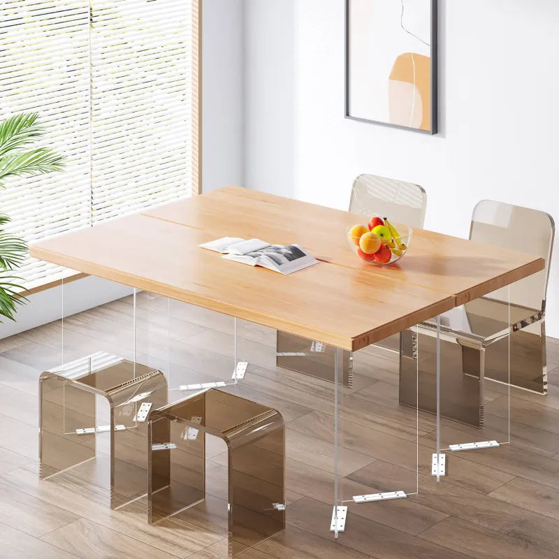 Tribesigns Desks*Computer Desk, 55" Modern Study Writing Table with Acrylic Legs