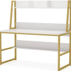 Tribesigns Desks*Computer Desk, Heavy Duty Writing Desk with Hutch & Bookshelf