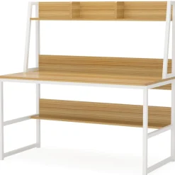 Tribesigns Desks*Computer Desk, Heavy Duty Writing Desk with Hutch & Bookshelf