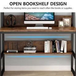 Tribesigns Desks*Computer Desk, Home Office Desk Study Desk with Hutch and Shelves