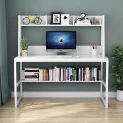 Tribesigns Desks*Computer Desk, Home Office Desk with Hutch and Storage Shelf