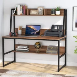 Tribesigns Desks*Computer Desk, Home Office Desk with Hutch and Storage Shelf