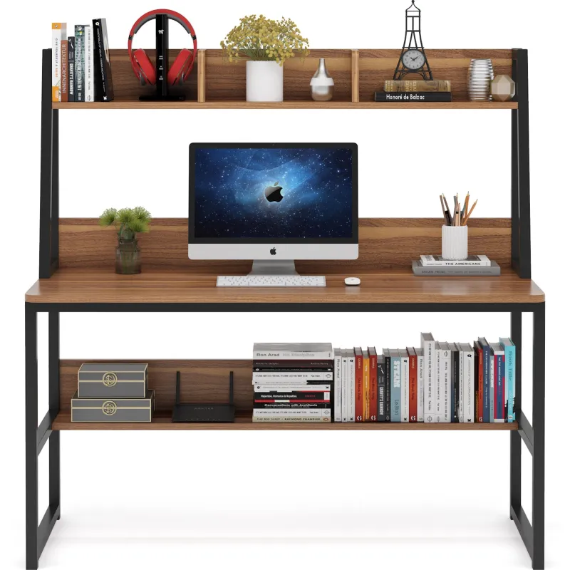 Tribesigns Desks*Computer Desk, Home Office Desk with Hutch and Storage Shelf