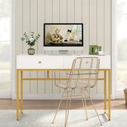 Tribesigns Desks*Computer Desk with 2 Drawers, Multifunctional Study Writing Desk