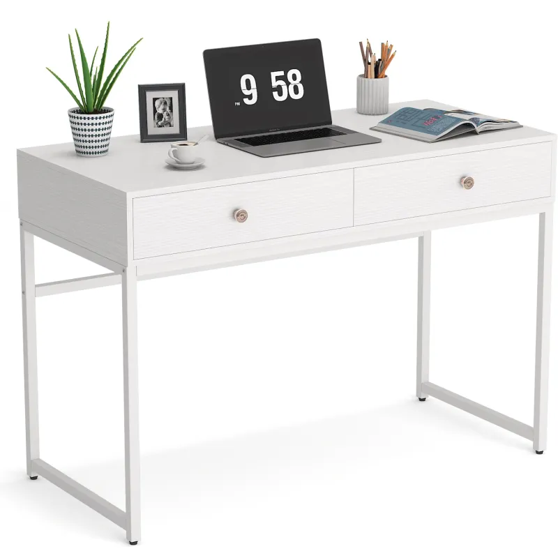 Tribesigns Desks*Computer Desk with 2 Drawers, Multifunctional Study Writing Desk