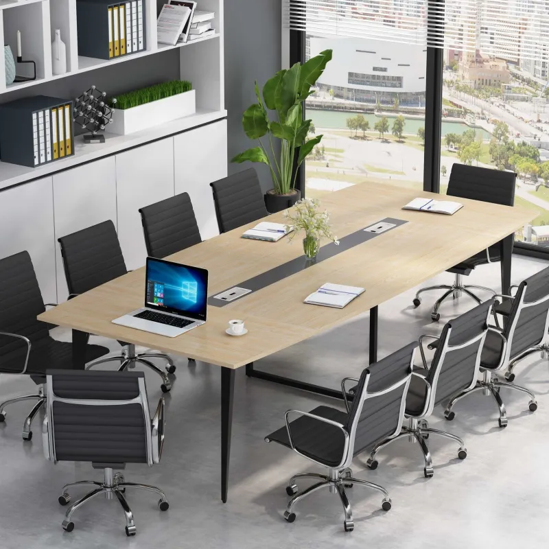 Tribesigns Desks*Conference Table, Modern 6FT / 8FT Boat Shaped Meeting Table