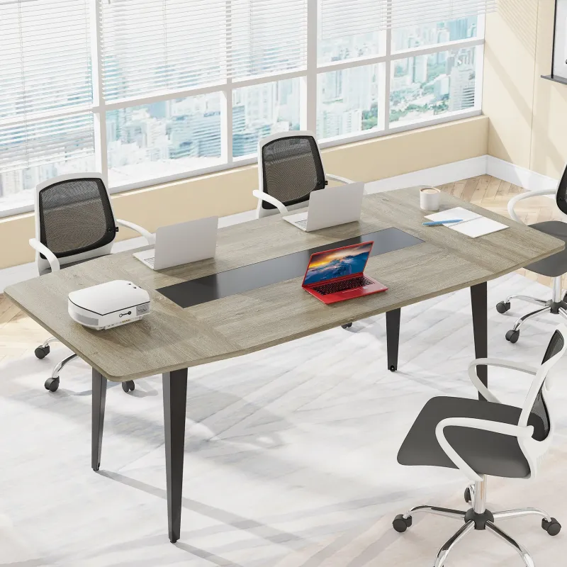 Tribesigns Desks*Conference Table, Modern 6FT / 8FT Boat Shaped Meeting Table