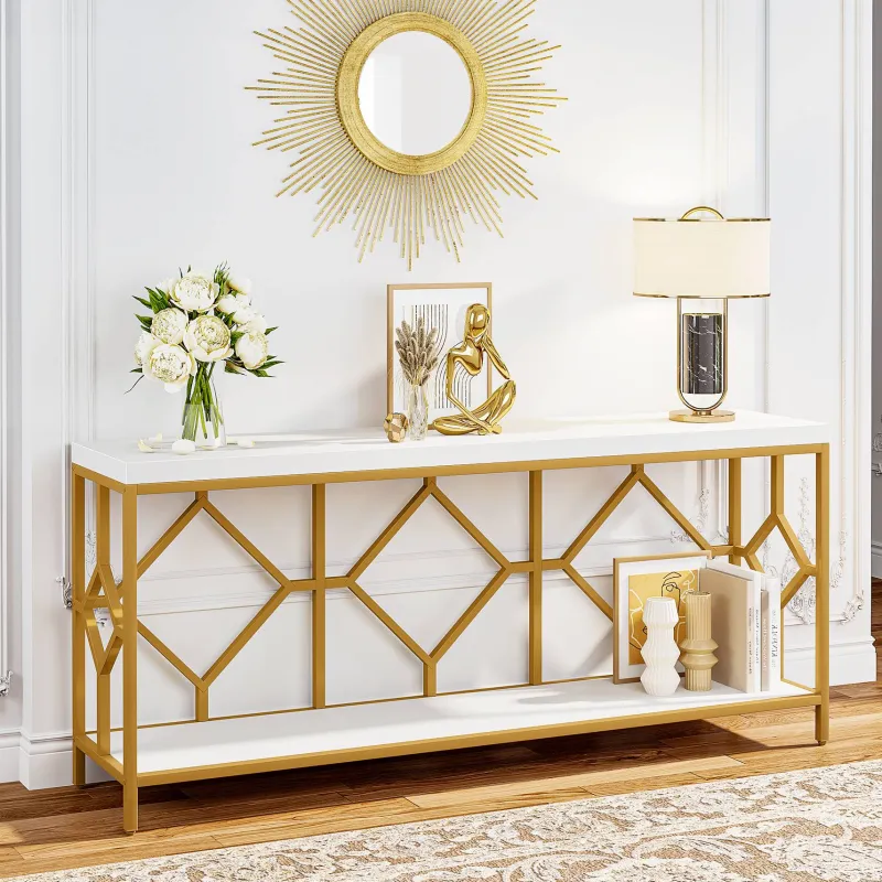 Tribesigns Console Tables|Console Tables*Console Table, 71" Extra Long Sofa Table with Open Storage Shelf