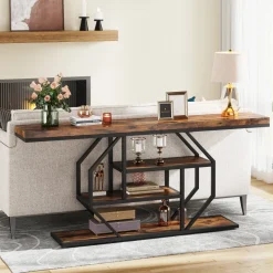 Tribesigns Console Tables|Console Tables*Console Table, 70.9 inch Sofa Table with 4 Tier Storage Shelves