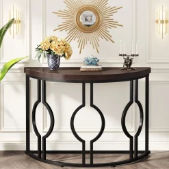 Tribesigns Console Tables|Console Tables*Console Table, 43" Industrial Half Moon Shaped Sofa Table