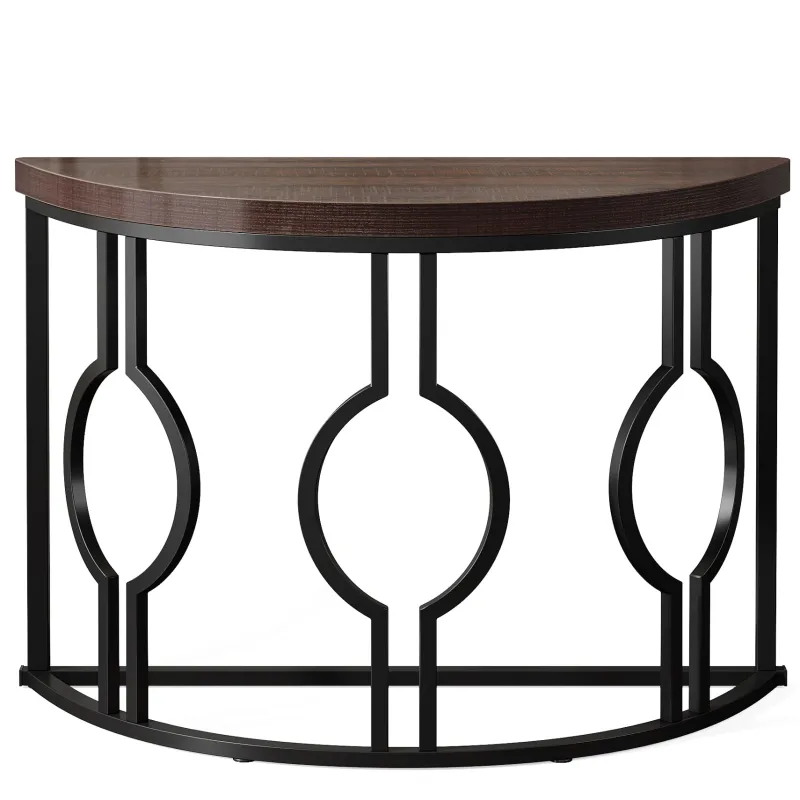 Tribesigns Console Tables|Console Tables*Console Table, 43" Industrial Half Moon Shaped Sofa Table