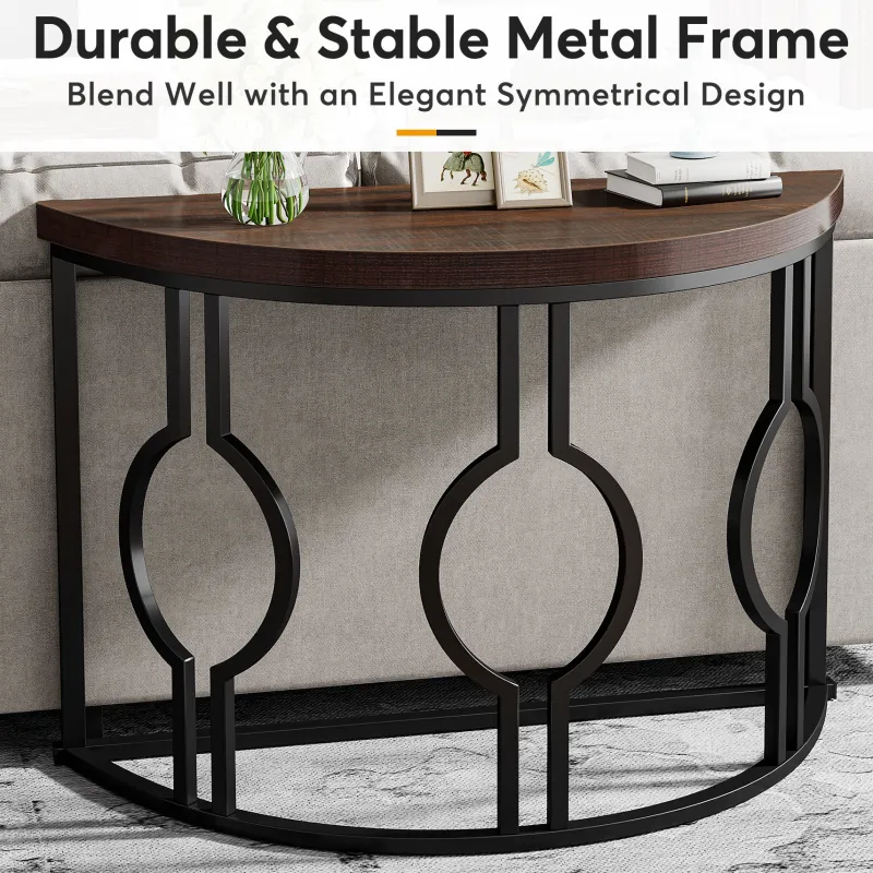 Tribesigns Console Tables|Console Tables*Console Table, 43" Industrial Half Moon Shaped Sofa Table