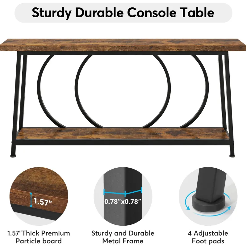 Tribesigns Console Tables|Console Tables*Console Table, 70.9" Sofa Entryway Table with 2 Open Storage Shelves