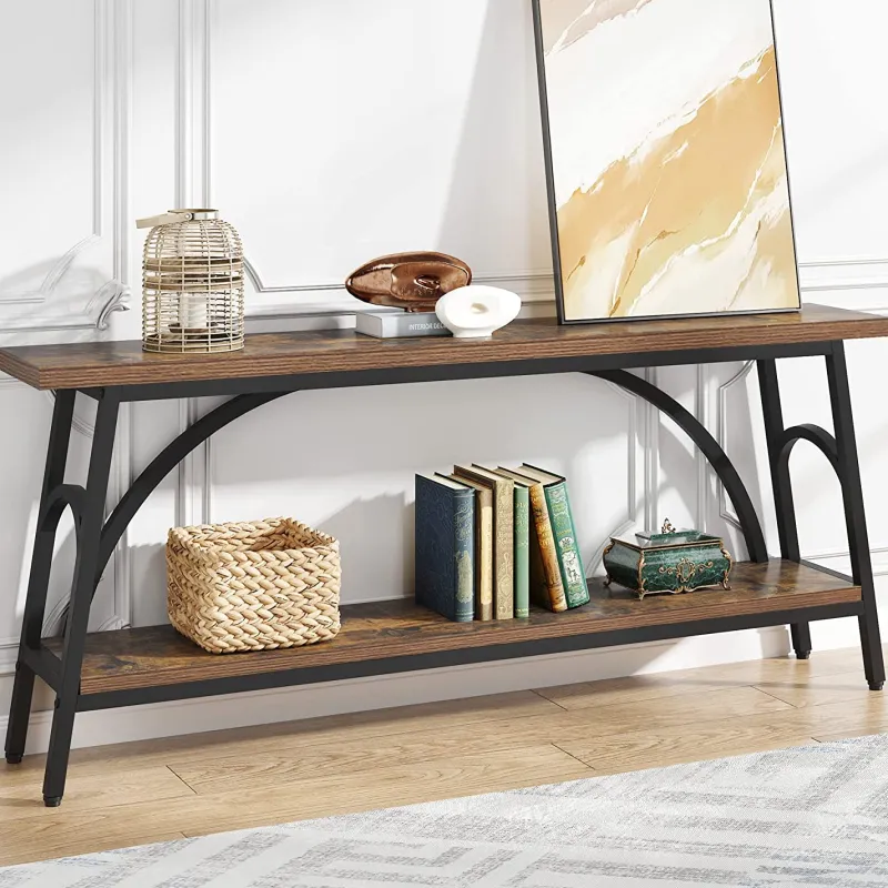 Tribesigns Console Tables|Console Tables*Console Table, 70.8” Sofa Tables Entryway Table with 2 Tier Wood Shelves