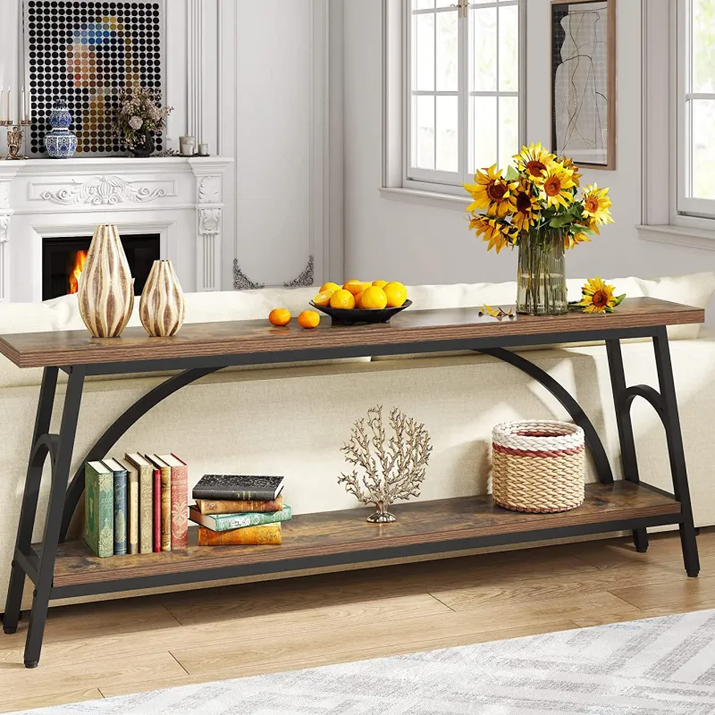 Tribesigns Console Tables|Console Tables*Console Table, 70.8” Sofa Tables Entryway Table with 2 Tier Wood Shelves
