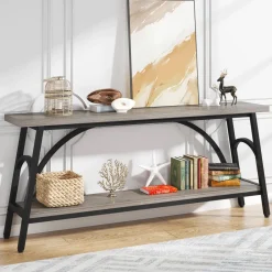 Tribesigns Console Tables|Console Tables*Console Table, 70.8” Sofa Tables Entryway Table with 2 Tier Wood Shelves