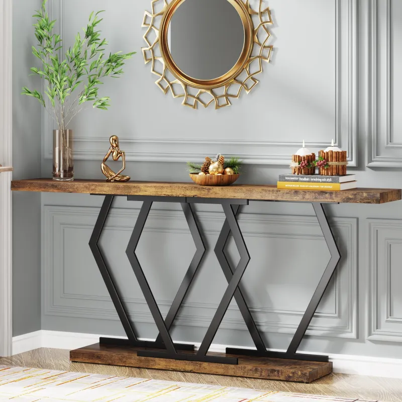 Tribesigns Console Tables|Console Tables*Console Table, Modern 70.9" Sofa Table with Faux Marble Tabletop
