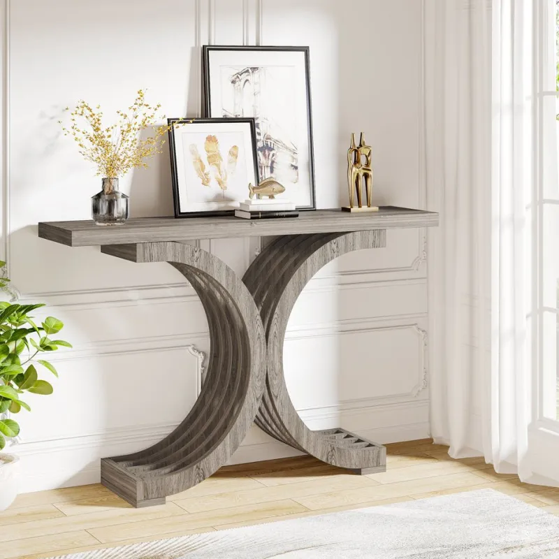 Tribesigns Console Tables|Console Tables*Console Table, Modern Faux Marble Entryway Sofa Table with Metal Base