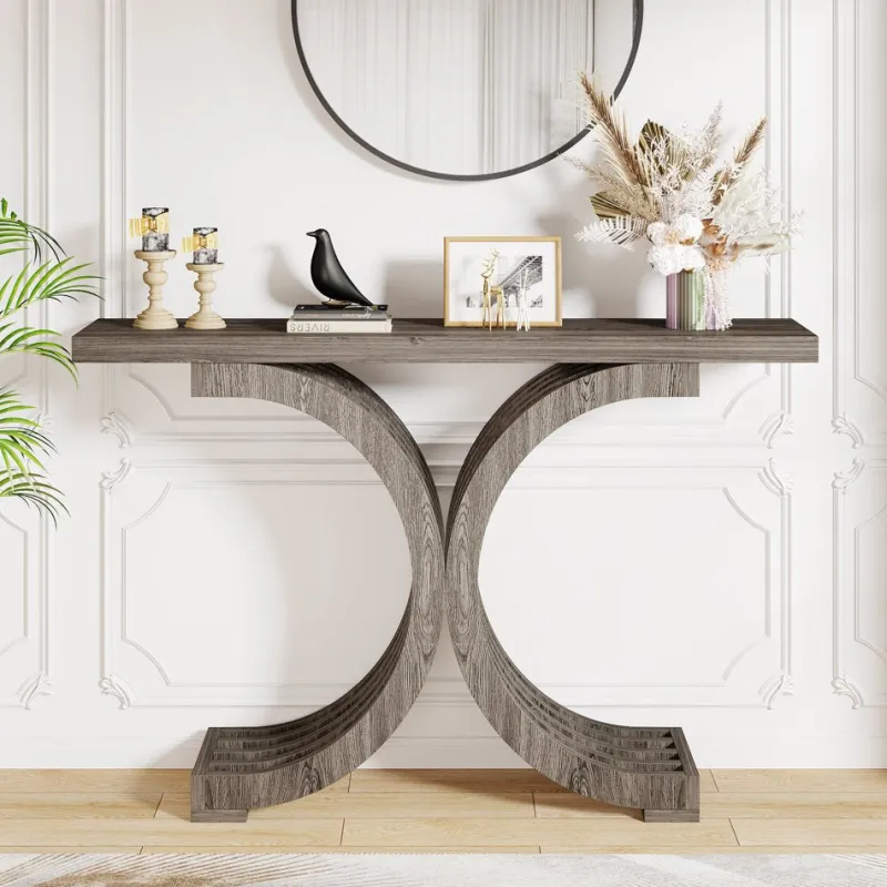 Tribesigns Console Tables|Console Tables*Console Table, Modern Faux Marble Entryway Sofa Table with Metal Base