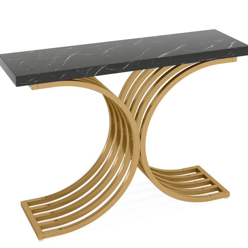 Tribesigns Console Tables|Console Tables*Console Table, Modern Faux Marble Entryway Sofa Table with Metal Base
