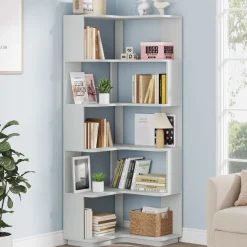 Tribesigns Corner Shelves|Corner Shelves*Corner Bookshelf, 6-Tier Corner Bookcase Display Rack