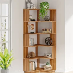 Tribesigns Corner Shelves|Corner Shelves*Corner Bookshelf, 6-Tier Corner Bookcase Display Rack