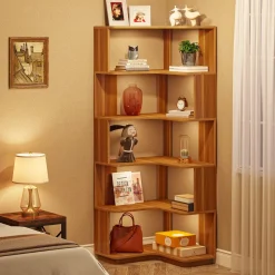 Tribesigns Corner Shelves|Corner Shelves*Corner Bookshelf, 6-Tier Corner Bookcase Display Rack