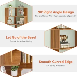 Tribesigns Corner Shelves|Corner Shelves*Corner Bookshelf, 6-Tier Corner Bookcase Display Rack