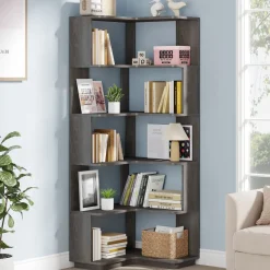 Tribesigns Corner Shelves|Corner Shelves*Corner Bookshelf, 6-Tier Corner Bookcase Display Rack