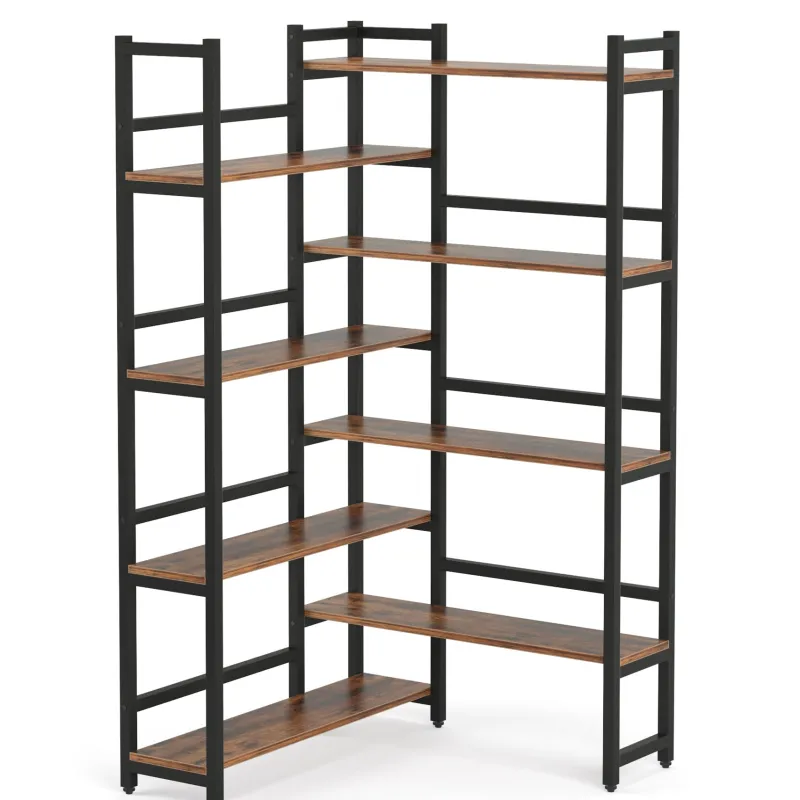 Tribesigns Corner Shelves|Corner Shelves*Corner Bookshelf, 8-Tier Industrial 70.8” Bookcase