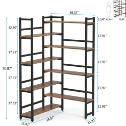 Tribesigns Corner Shelves|Corner Shelves*Corner Bookshelf, 8-Tier Industrial 70.8” Bookcase