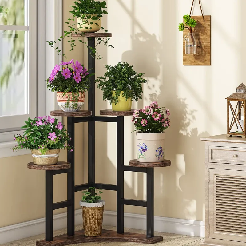 Tribesigns Plant Stands|Plant Stands*Corner Plant Stand Indoor, 6 Tiered Plant Shelf Flower Stand