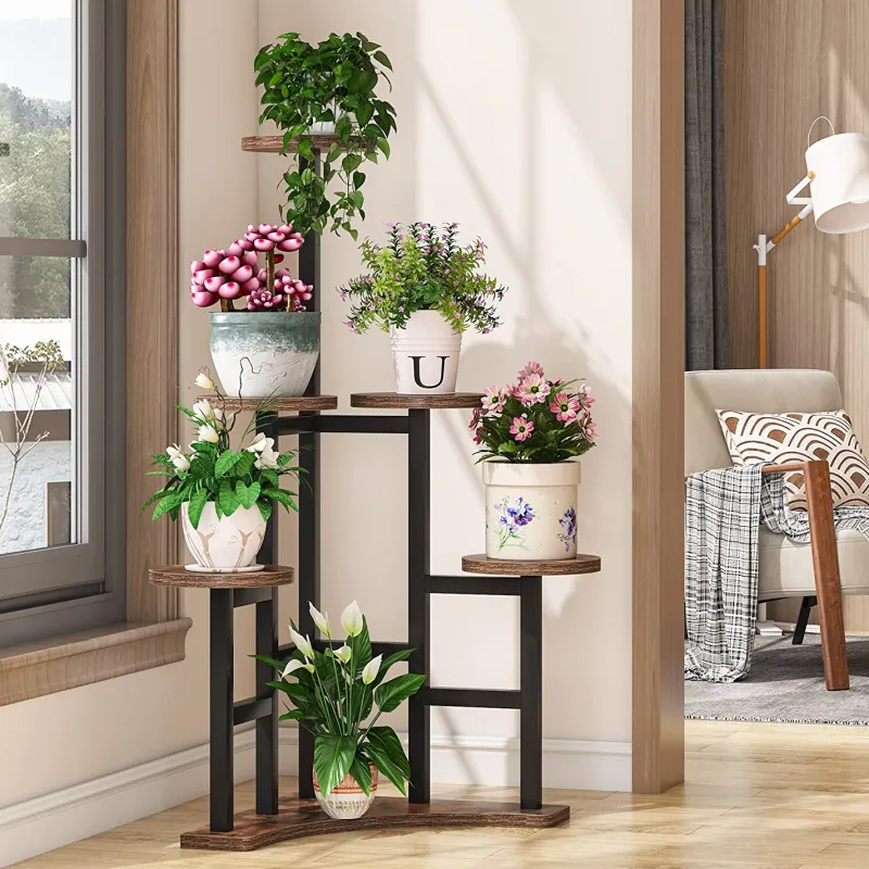 Tribesigns Plant Stands|Plant Stands*Corner Plant Stand Indoor, 6 Tiered Plant Shelf Flower Stand