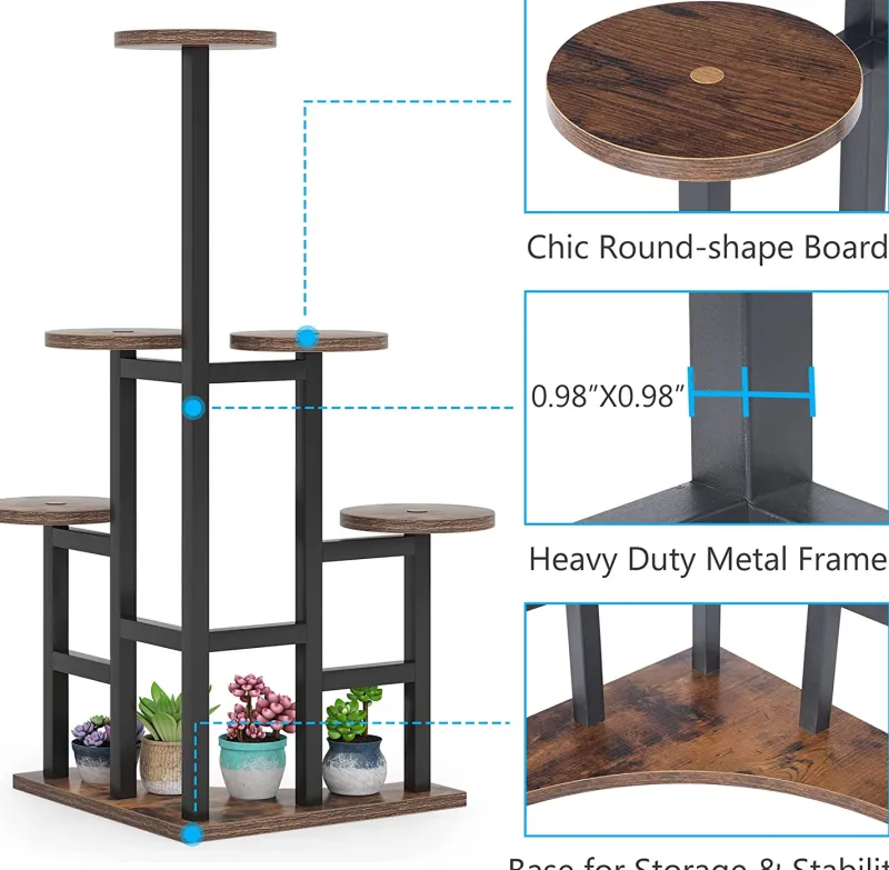 Tribesigns Plant Stands|Plant Stands*Corner Plant Stand Indoor, 6 Tiered Plant Shelf Flower Stand