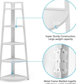 Tribesigns Corner Shelves|Corner Shelves*Corner Shelf, 5 Tier Corner Storage Rack Ladder Bookcase