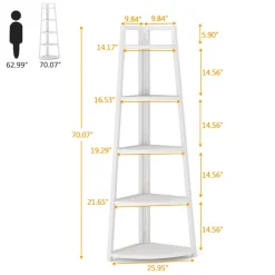 Tribesigns Corner Shelves|Corner Shelves*Corner Shelf, 5 Tier Corner Storage Rack Ladder Bookcase