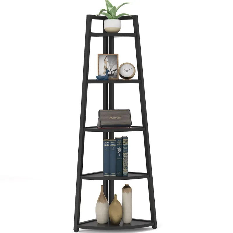 Tribesigns Corner Shelves|Corner Shelves*Corner Shelf, 5 Tier Corner Storage Rack Ladder Bookcase