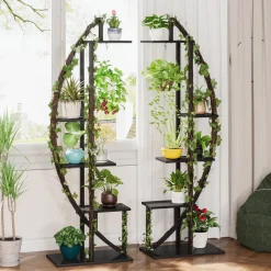 Tribesigns Plant Stands|Plant Stands*Curved Plant Stand Pack of 2, 5-Tier Flower Display Shelf