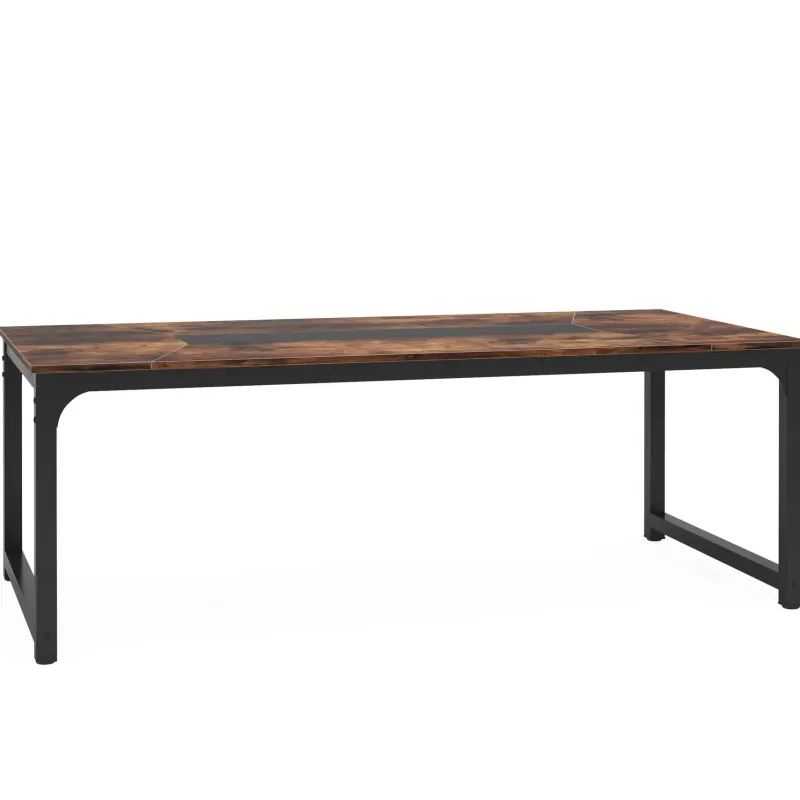 Tribesigns Dining Tables*Dining Table for 6 - 8 Person, Industrial Kitchen Table with Metal Frame