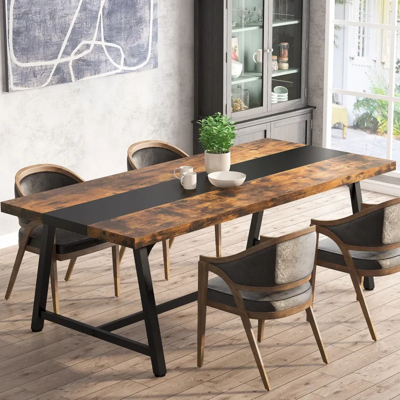 Tribesigns Dining Tables*Dining Table for 8 People, 70.87" Rectangular Wood Kitchen Table