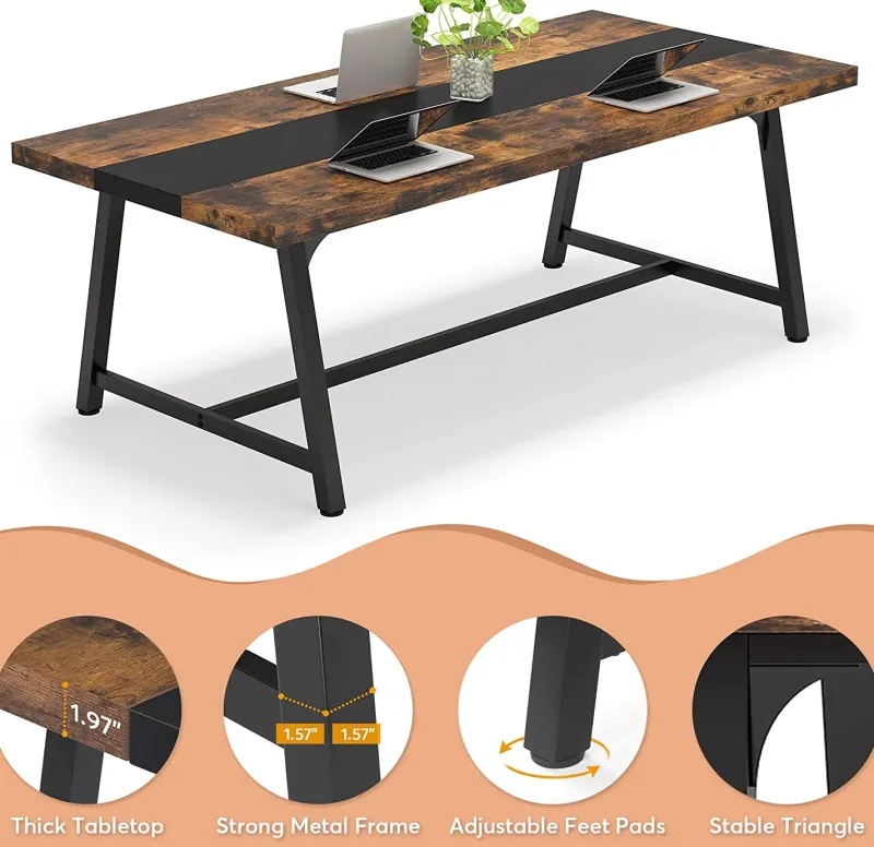 Tribesigns Dining Tables*Dining Table for 8 People, 70.87" Rectangular Wood Kitchen Table