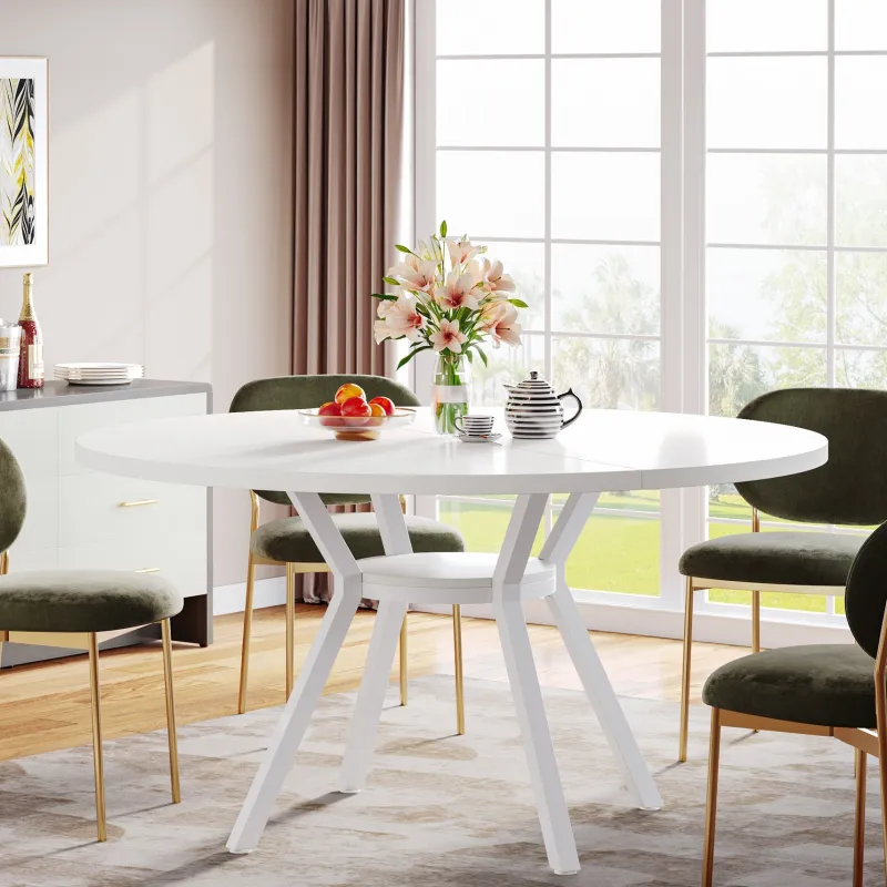 Tribesigns Dining Tables*47"Dining Table, Modern Round Kitchen Table for 4