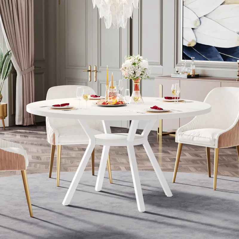 Tribesigns Dining Tables*47"Dining Table, Modern Round Kitchen Table for 4